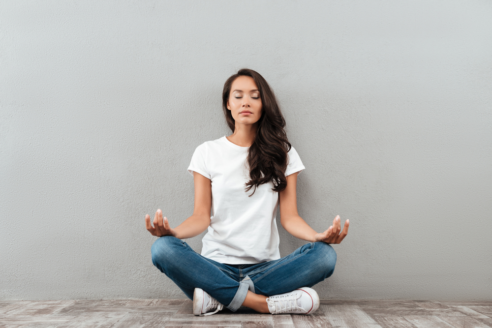 Woman meditating.