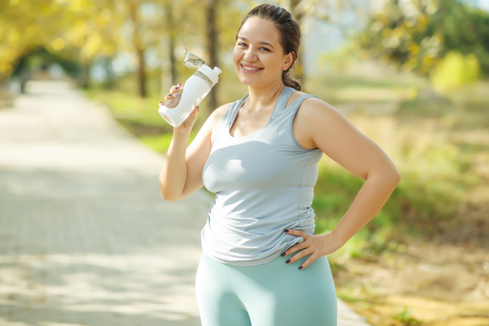 midsize woman working out