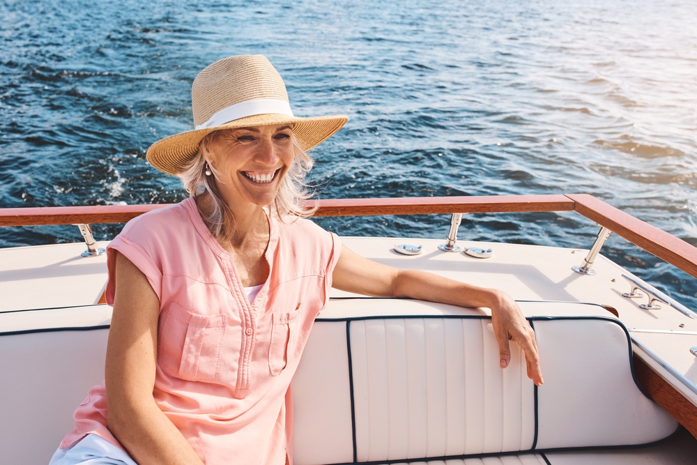 woman on boat.